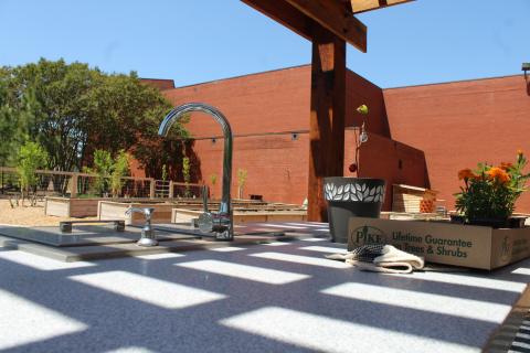 Demo kitchen inside the Community Garden
