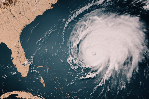 3D Render of Category 4 Major Hurricane Fiona east of Florida. Getty Images.